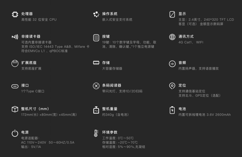 移動式刷卡掃碼支付終端，移動式食堂售飯機，美食城收款機